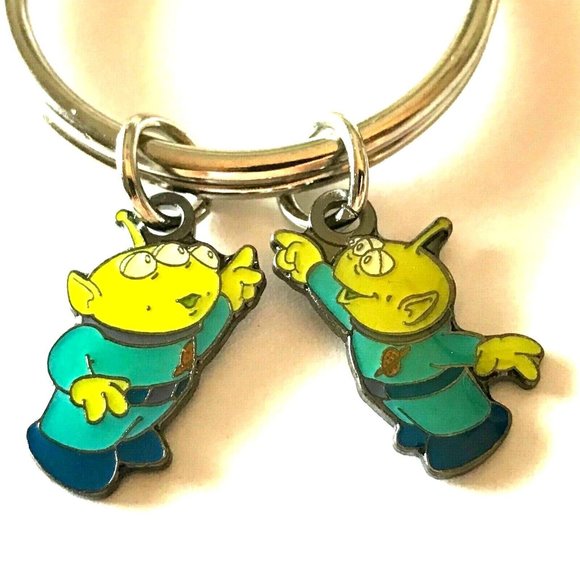 Vintage Disney Toy Story Little Green Men Keychain Keyring Disneyana Pixar - Picture 1 of 7